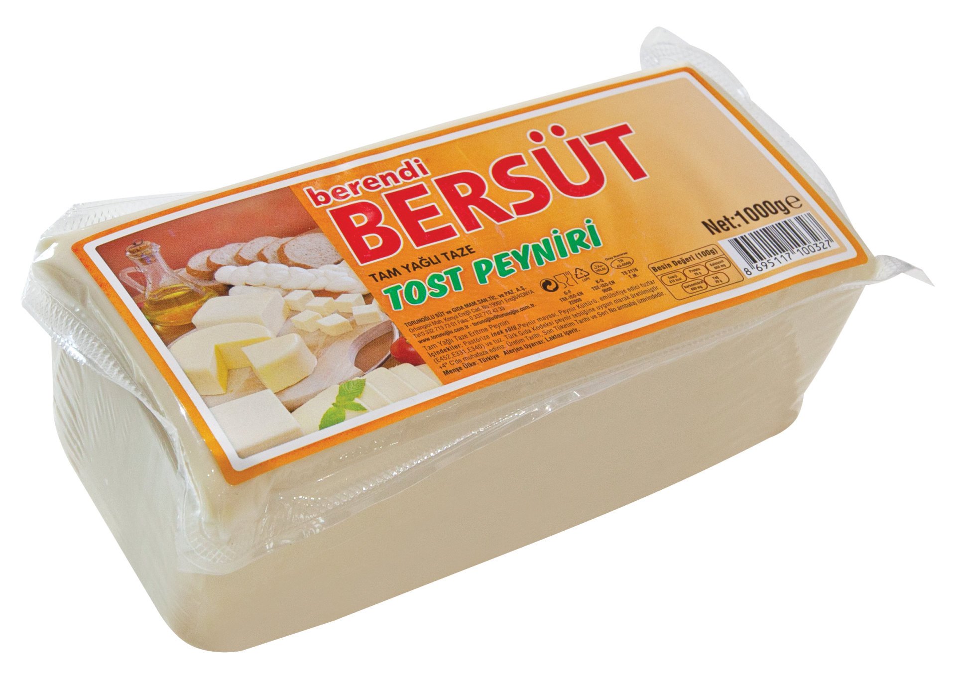 BERENDİ BERSÜT 1 KG TOST PEYNİRİ
