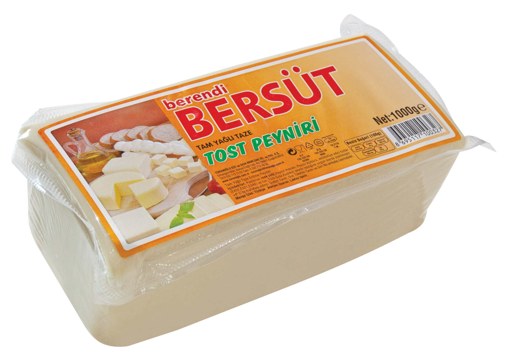 BERENDİ BERSÜT 1 KG TOST PEYNİRİ